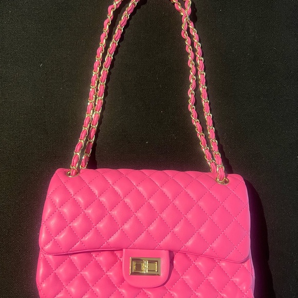 Private Label Handbags - Quilted Pink Shoulder Bag